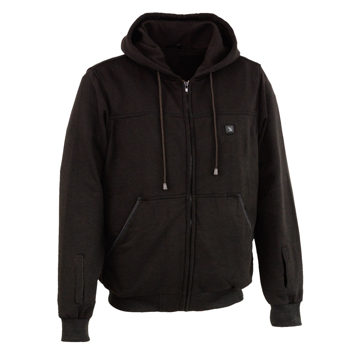 Nexgen Heat NXM1717DUAL Men's Black Heated Hoodie w/ Dual Power Technology - Biker Jacket for Winter w/Battery Pack