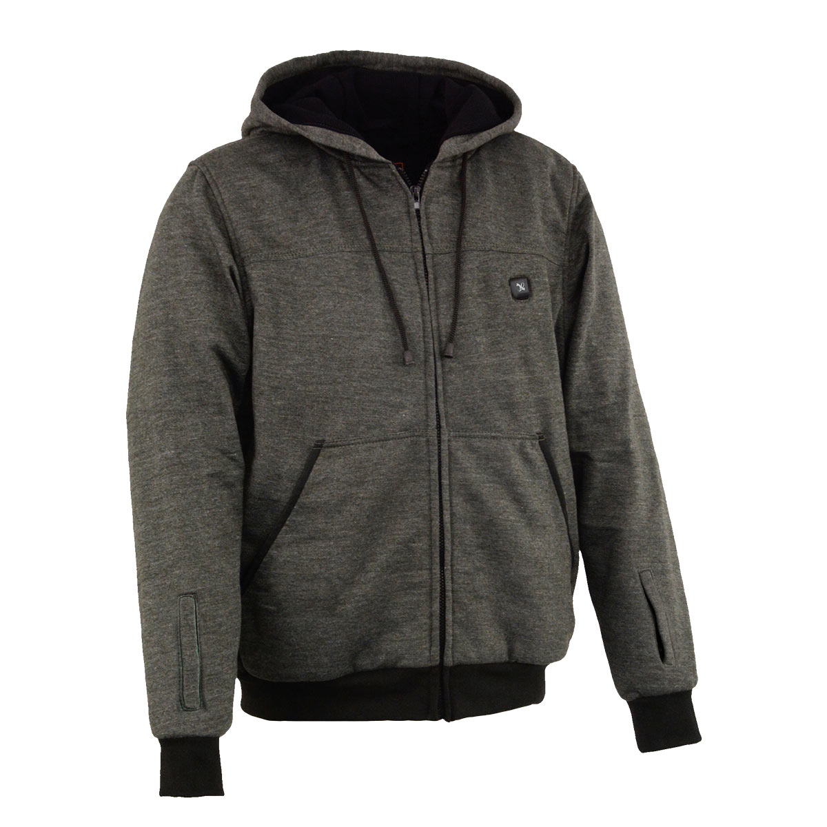 Nexgen Heat MPM1717DUAL Men's Grey Heated Hoodie w/ Dual Power Technology - Biker Jacket for Winter w/Battery Pack