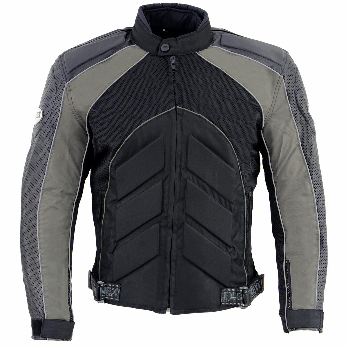 NexGen SH2153 Men's Black and Orange CE Armored Motorcycle Textile and Leather Combo Jacket
