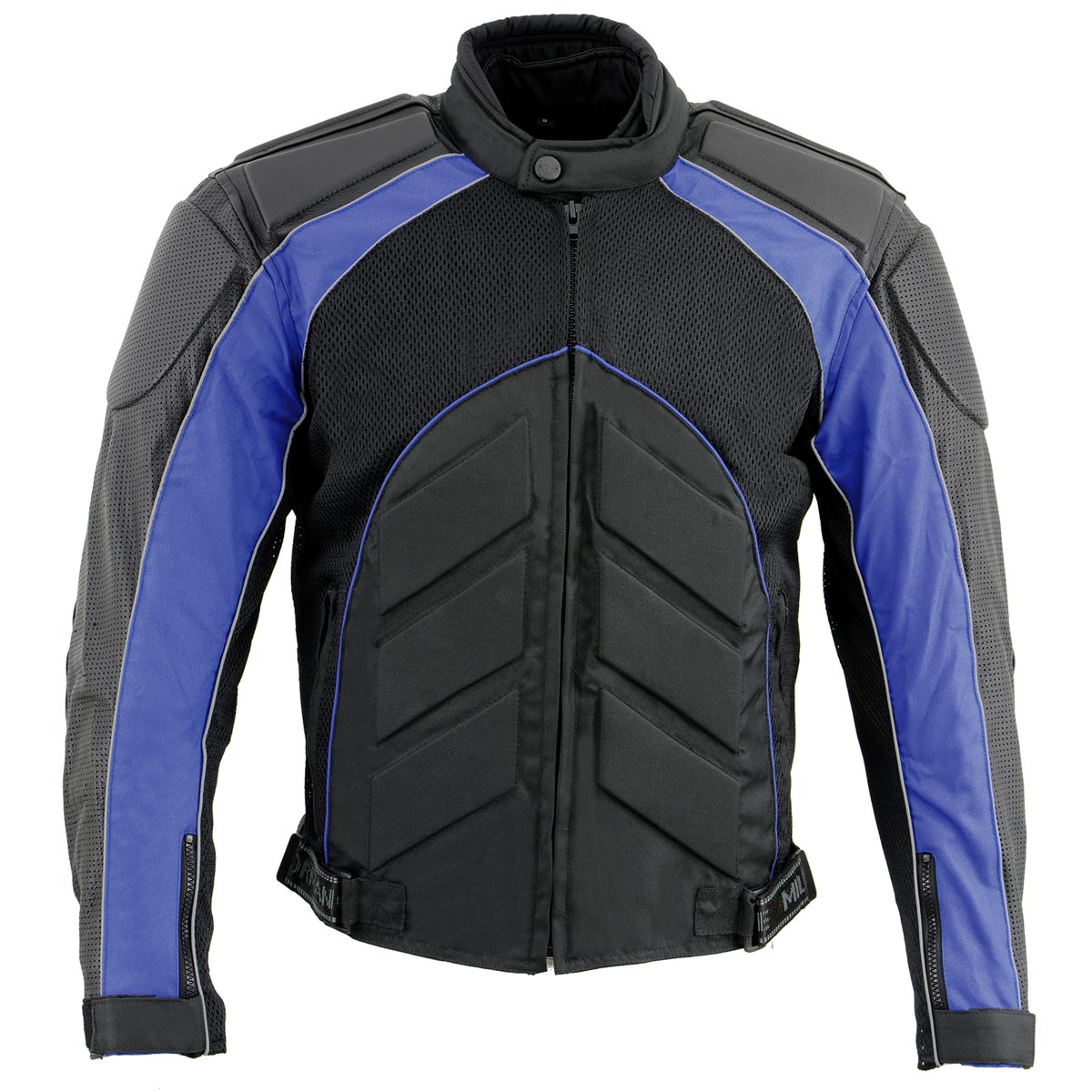 NexGen SH2153 Men's Black and Grey CE Armored Motorcycle Textile and Leather Combo Jacket