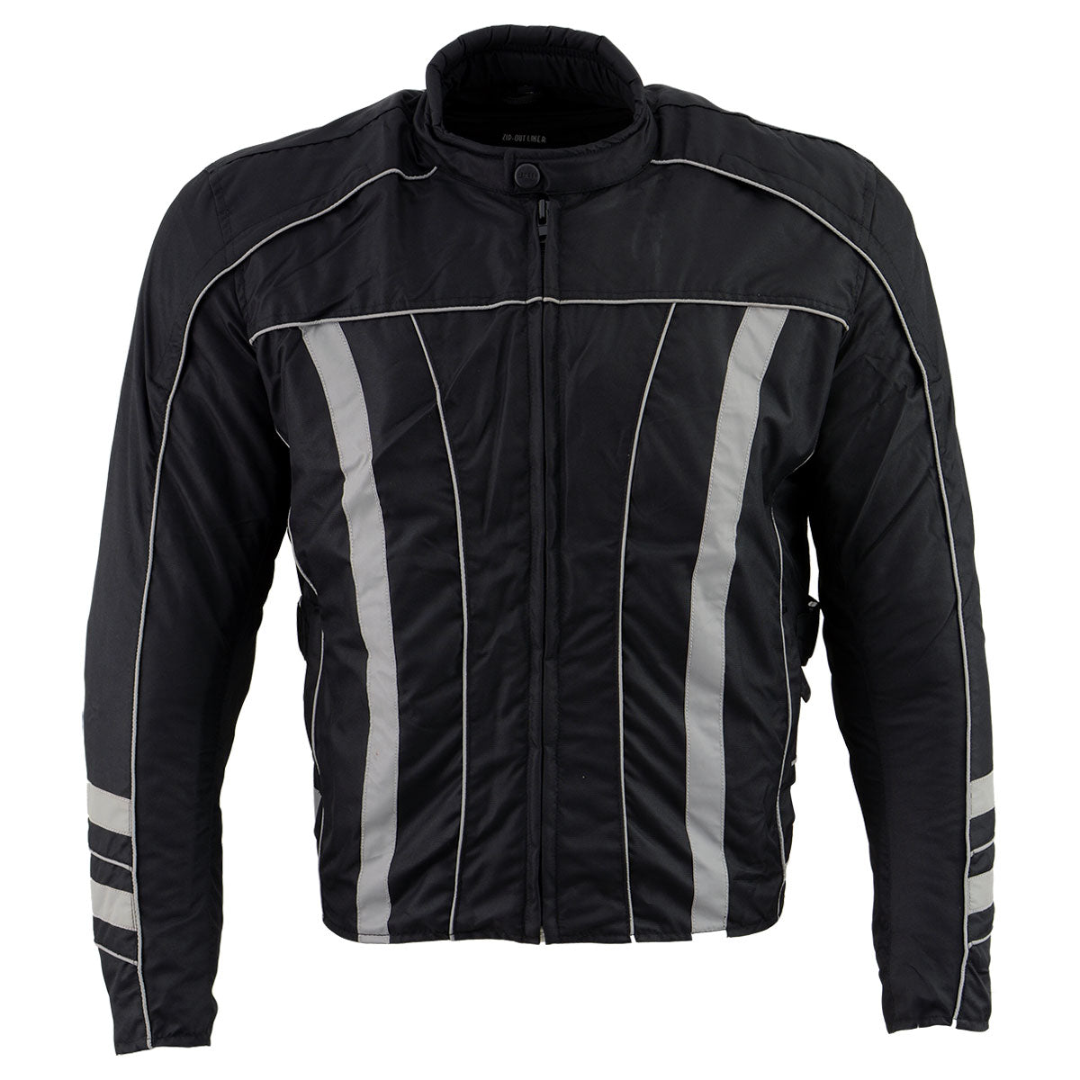 NexGen Men's SH2389 Black and Grey Armored Racer Jacket