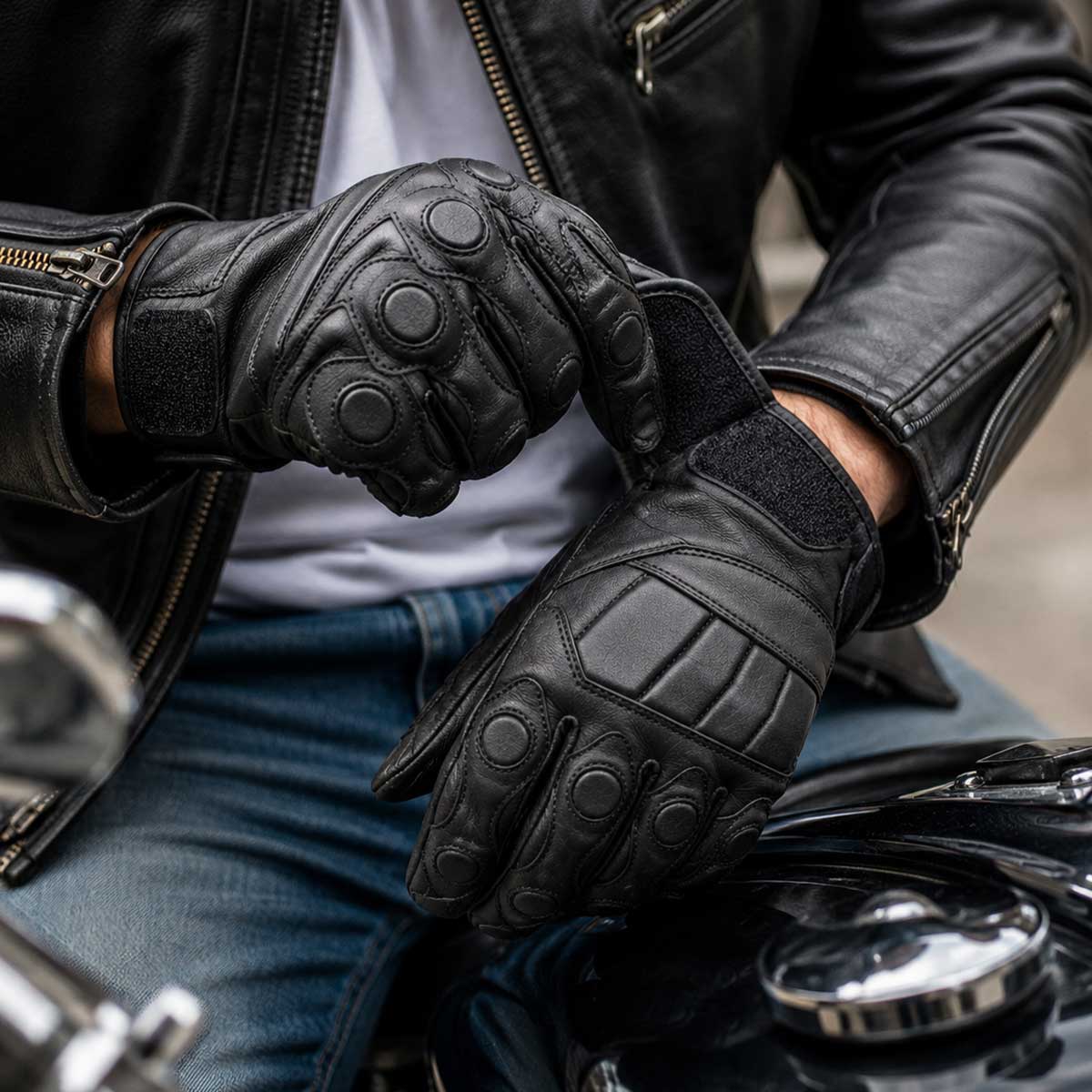 Milwaukee Leather Men's Black Leather Waterproof Gauntlet Motorcycle Hand Gloves-Extra Grip Reinforced Gel Palm SH813