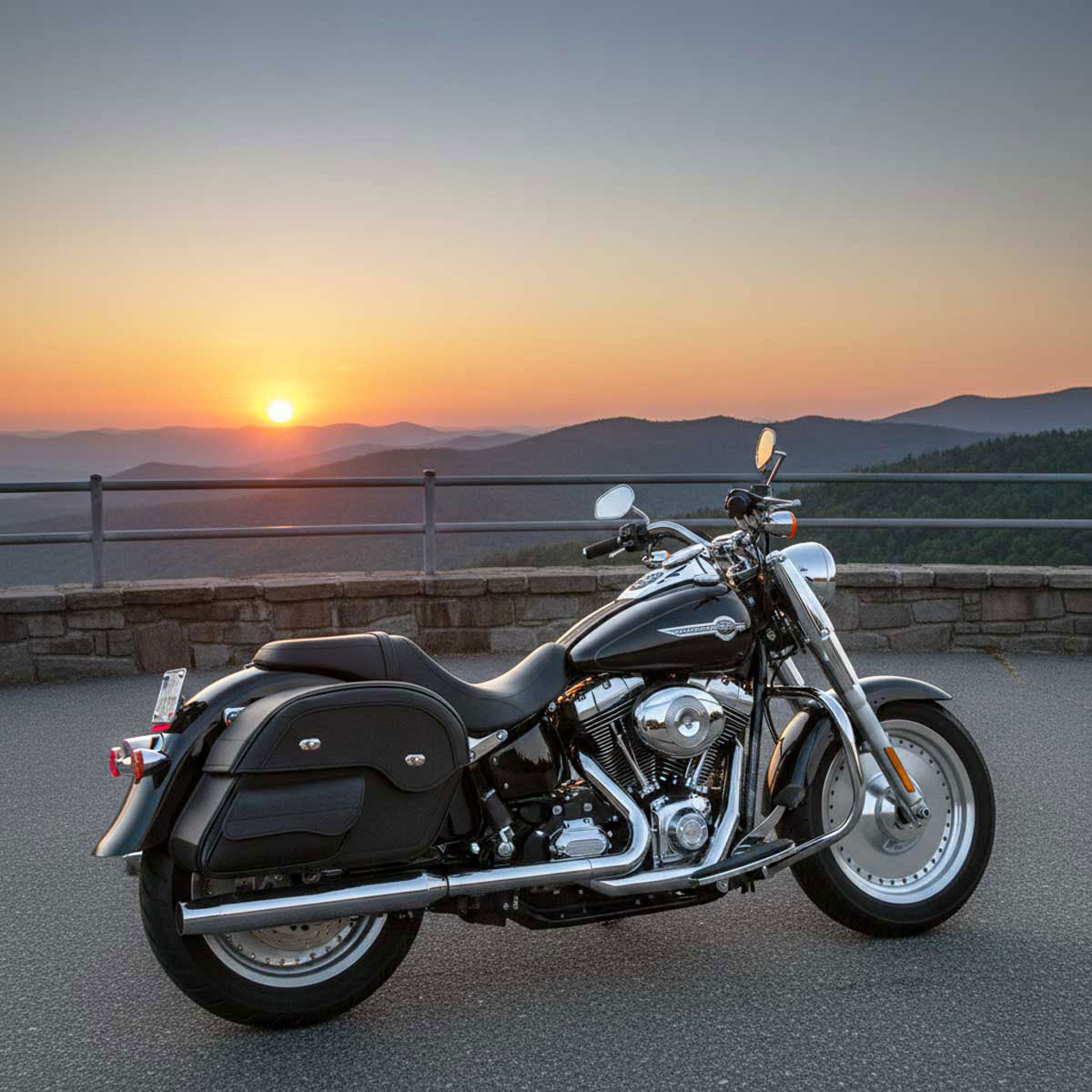 Milwaukee Leather MP8305 Black PVC Cruiser Style Slant Pouch Throw Over Saddlebags