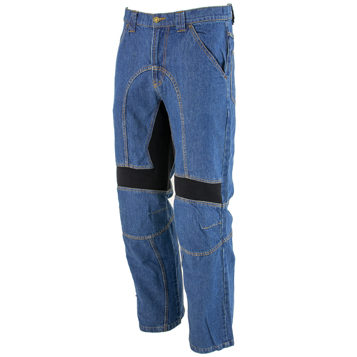 Milwaukee Leather Men's Armored Classic Fit Blue Denim Motorcycle Racing Style Pants - MDM5015