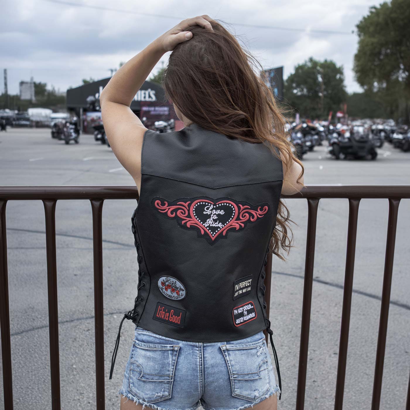 Event Leather | Genuine Leather Motorcycle Vest for Women w/ 9 Patches & 4 Pockets | Biker Vests w/ Conceal Carry ELL4900