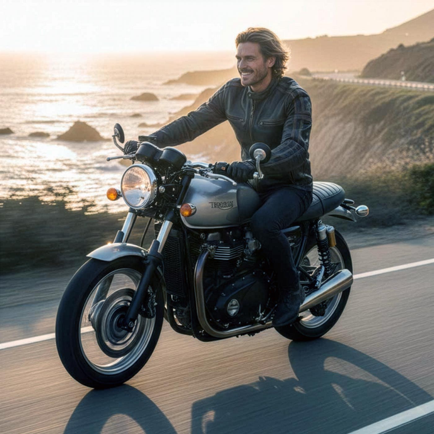 Milwaukee Leather Men’s Copperline Black Leather Moto Café Racer Jacket, Stand Collar, 6 Pockets - SFM1816