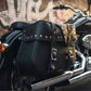 Milwaukee Leather SH645ZB Black 2-Strap PVC Zip Off Throw Over Motorcycle Saddlebags with Chrome Studs