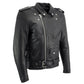 Milwaukee Leather LKM1701 Men's Classic Side Laced Black Motorcycle Premium Leather Jacket with CE Armor Protection