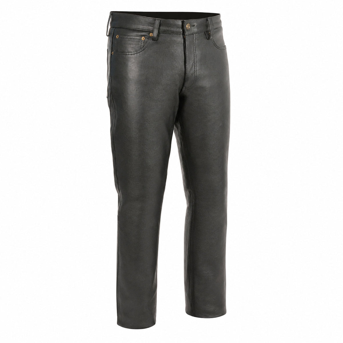 Milwaukee Leather LKM5718 Men's Classic Black Loose Fitted Motorcycle Casual Leather Biker Pants