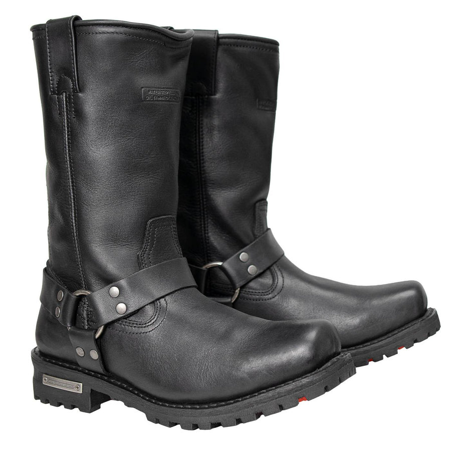 Milwaukee Leather Men's Dark Rider Black 2.2mm Harness Motorcycle Boots, MBM9022