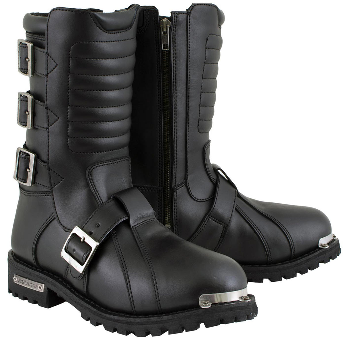 Milwaukee Leather Men's Executioner Black 2.2mm Buckle Motorcycle Boots, MBM9039