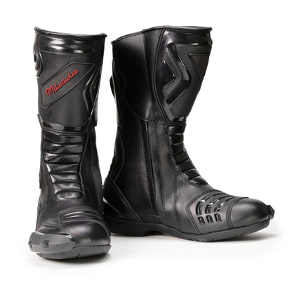 MMCC Men’s Type‑R Sport Boots – Black Waterproof Leather w/ Shift Protection & Quick Closure - MBM9181