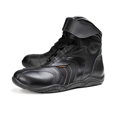 Milwaukee Leather Men's Troop Sport Black Waterproof Leather Motorcycle Racer Style Boots - MBM9185