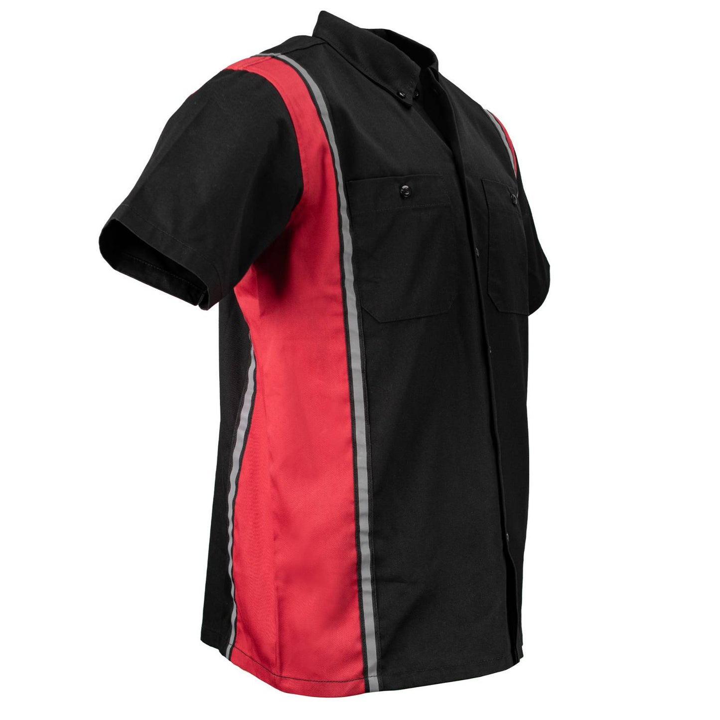 MMCC Men's Driftline Red Poly-Blend Mechanic Shirt - MDM11607