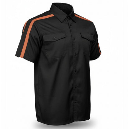 MMCC Men's Track Mark Classic Mechanic Button Up Shirt - Dual Chest Pockets - Microfiber Panel - MDM11623