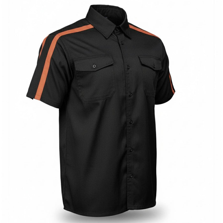 MMCC Men's Track Mark Classic Mechanic Button Up Shirt - Dual Chest Pockets - Microfiber Panel - MDM11623