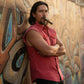Milwaukee Leather MDM11681 Men’s Classic Red Button-Down Cut Off Frayed Sleeveless Casual Shirt