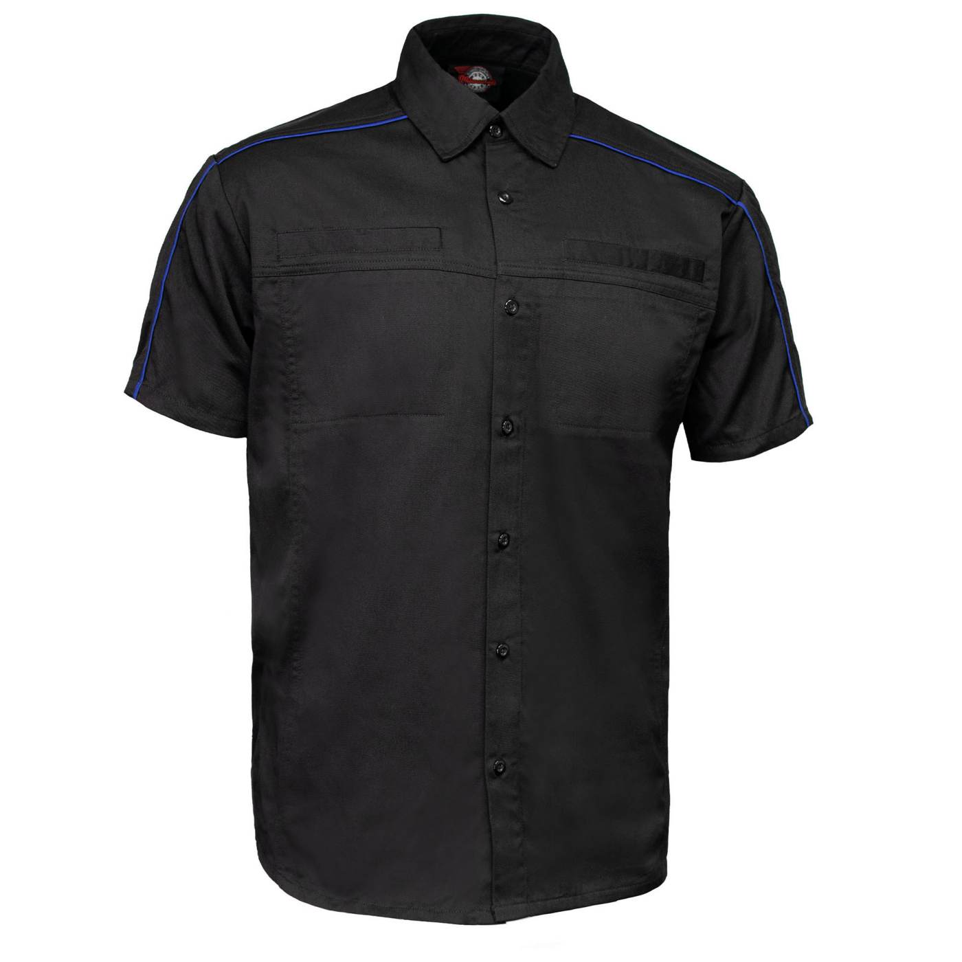 MMCC Men's Slipstream Black Royal Blue Classic Mechanic Shirt - 100% Cotton w/ Microfiber Panel - MDM11692