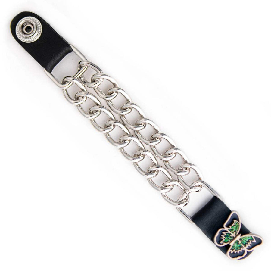 Milwaukee Leather 1-PC Vest Extender Green Butterfly, Double Chrome Chains - 4-Inch - MLA1040-SINGLE