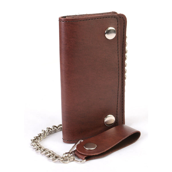 小物 Llife LEATHER CHAIN WALLET CODE  BROWN IBRO Motorcycle Chain Wallet for Men – 100% Natural Genuine