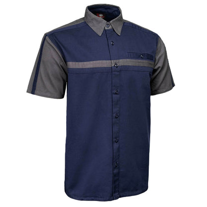 MMCC Men's Pit Line Mechanic Button Up Shirt - Dual Chest Pockets - Microfiber Panel - Rider Ready - MMC16027
