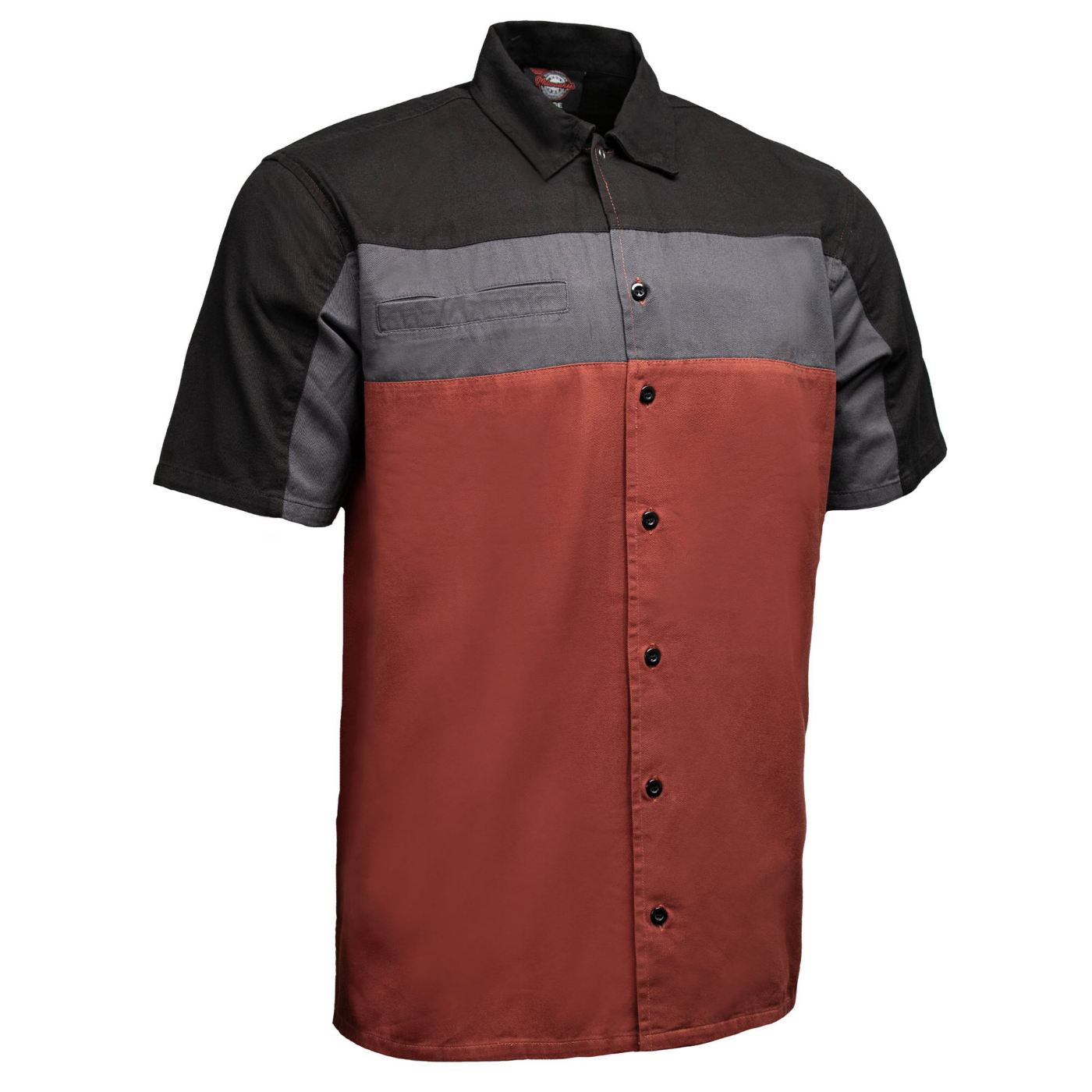 MMCC Men's Pit Line Mechanic Button Up Shirt - Dual Chest Pockets - Microfiber Panel - Rider Ready - MMC16028