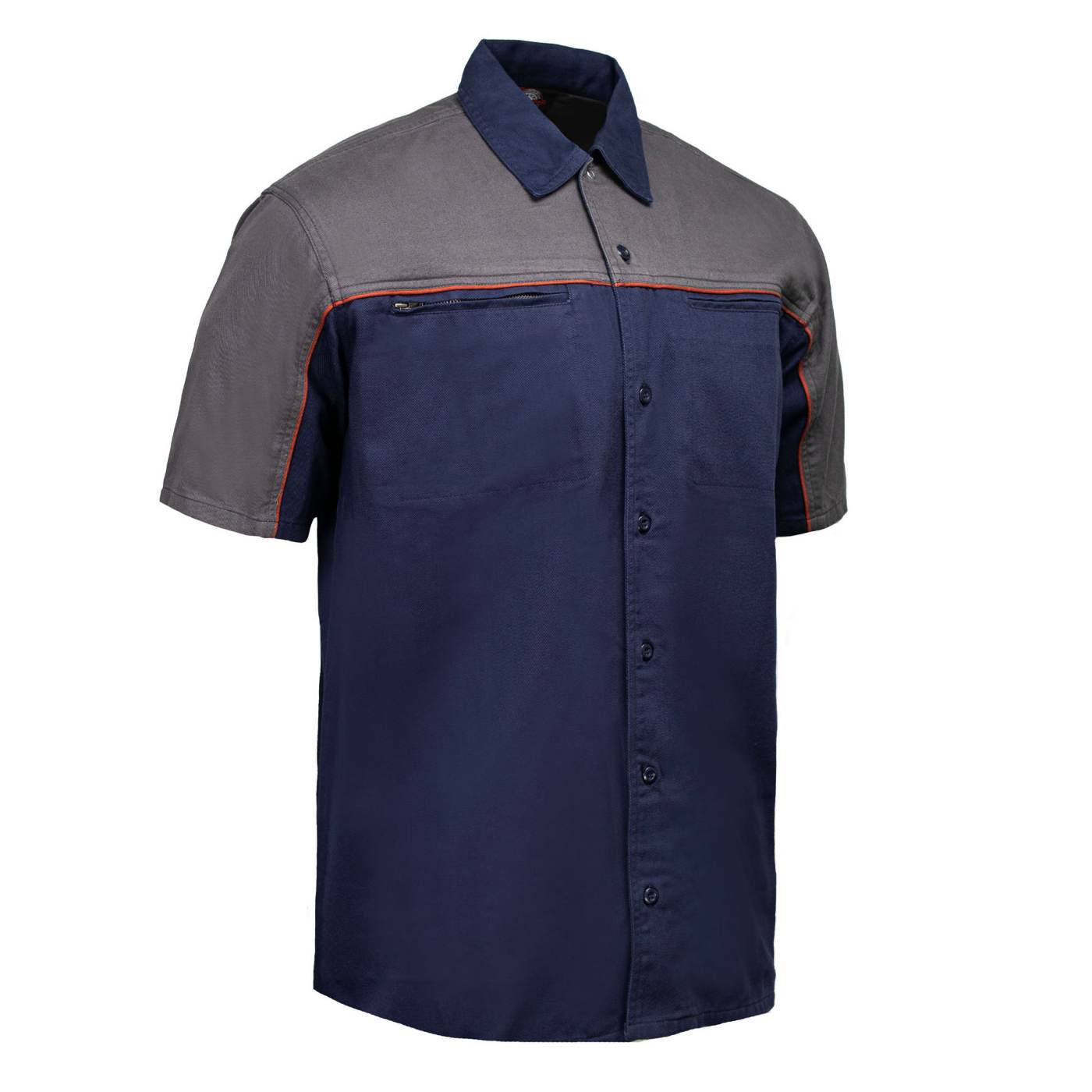 MMCC Men's Reveline Blue Grey Copper Classic Mechanic Shirt - 100% Cotton w/ Microfiber Panel - MMC16032