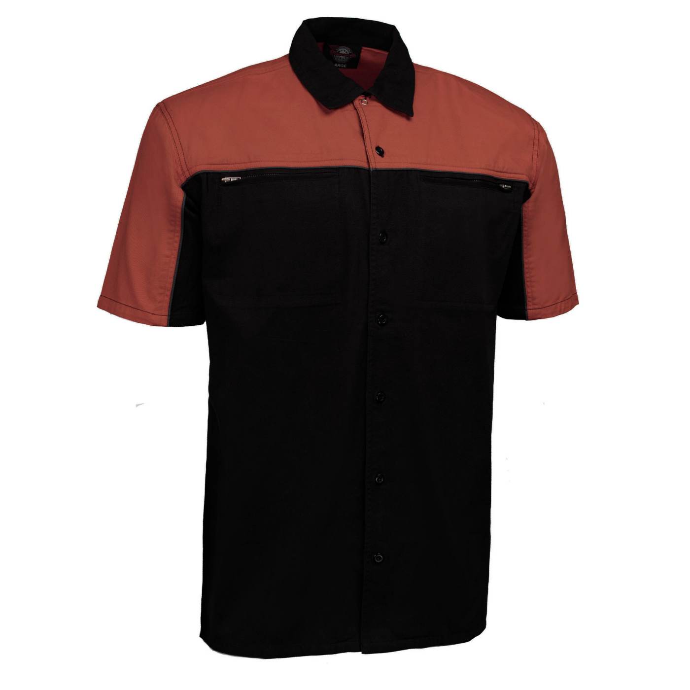 MMCC Men's Reveline Black Copper Grey Classic Mechanic Shirt - 100% Cotton w/ Microfiber Panel - MMC16033