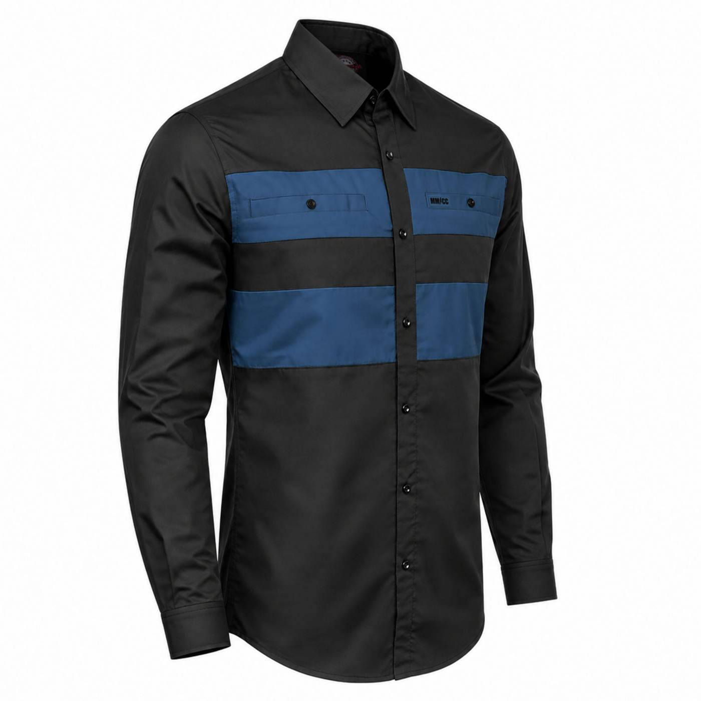 MMCC Men's Block Shift Long Sleeve Mechanic Shop Shirt - Microfiber Panel - MMC16154