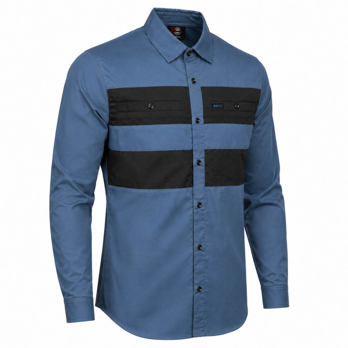 MMCC Men's Block Shift Long Sleeve Mechanic Shop Shirt - Microfiber Panel - MMC16155
