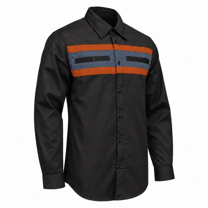 MMCC Men's Shift Crew Long Sleeve Vented Mechanic Shop Shirt - MMC16154