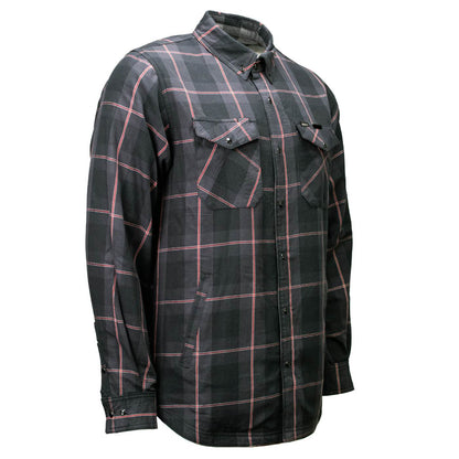 MMCC Men's Desperado Reversible Flannel Shirt - 100% Cotton Snap Front Plaid w/ Chest and Hand Pockets - MNG11805