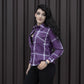 Milwaukee Leather MNG21605 Women's Casual Purple and White Long Sleeve Cotton Casual Flannel Shirt