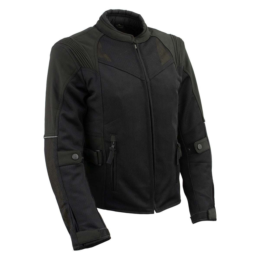Milwaukee Leather Women's Be Cool Black Textile Motorcycle Jacket w/ CE Armor - MPL22705