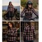 Milwaukee Leather MPL2604 Women’s Ember CE Armored Plaid Flannel Biker Shirt - Reinforced w/ Aramid Fiber