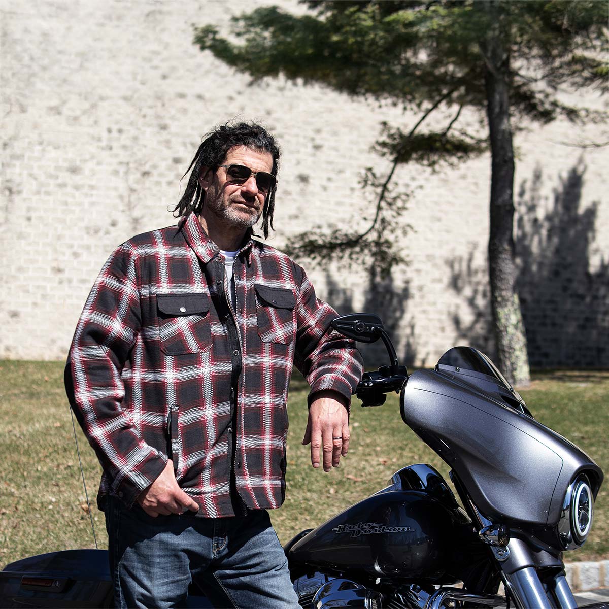 Milwaukee Leather MPM1637 Men's Plaid Mechanic Long Sleeve Flannel Biker Shirt