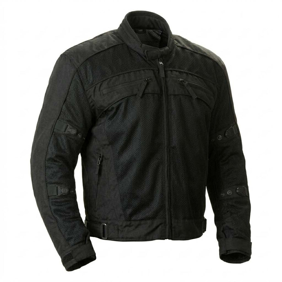 Milwaukee Leather Men's Devious Black Textile Motorcycle Jacket w/ CE Armor - MPM17025