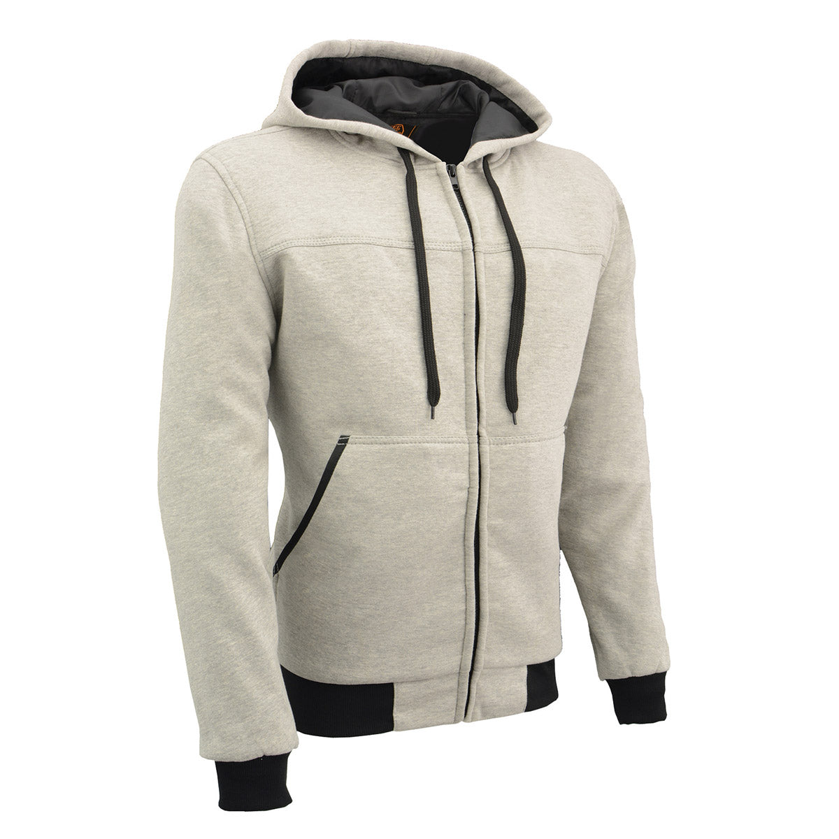 Milwaukee Leather Men's Silver Streetguard Riding Hoodie - Aramid Reinforced with CE Shoulder and Elbow Armor - MPM1788