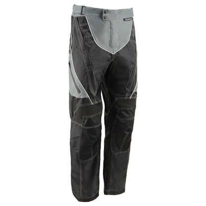 Milwaukee Leather MPM5730 Men's Black and Grey Tri-Tex Fabric Motorcycle Rider Pants w/ CE Armor Protection
