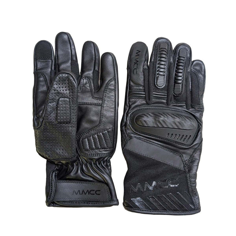 MMCC V-Pro Black Extended-Cuff Motorcycle Riding Gloves - MG7301