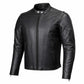 Milwaukee Leather Men's Premium Black Leather Motorcycle Riders Jacket with CE Armor Protection - LKM17003