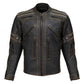 Milwaukee Leather Men's Matte Black Street CE Armored Motorcycle Vented Jacket - Reflective - LKM17012