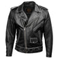 Milwaukee Leather Men's Live to Ride Classic Black Premium Leather CE Armored Motorcycle Jacket - Side Lace - LKM1706
