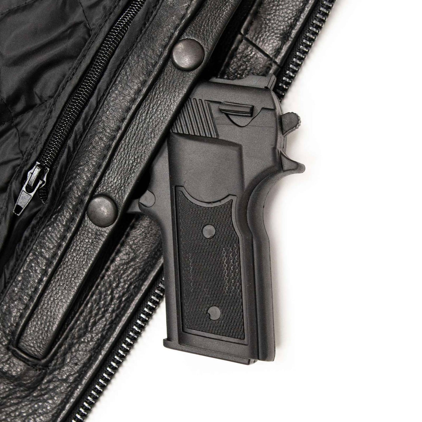 Milwaukee Leather USA MADE MLJKM5003 Men's Black Echo Premium Leather Motorcycle Jacket with Reflective Piping