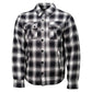 Milwaukee Leather MPM1638 Men's Black and White Checkered Flannel Motorcycle Riding Shirt