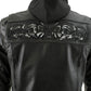 Milwaukee Leather Men's Futile CE Armored Leather Motorcycle Jacket w/ Hoodie Liner, Reflective Skull - LKM17016