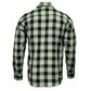 MMCC Radioactive Men's Black Gray Green Plaid Flannel Shirt - 100% Cotton Long Sleeve Button-Up - MMC11602