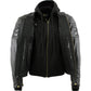 Milwaukee Leather Men's Futile CE Armored Leather Motorcycle Jacket w/ Hoodie Liner, Reflective Skull - LKM17016