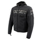 Milwaukee Leather Men's Vengeance Black Armored Textile Motorcycle Jacket with Skull Embroidery - MPM17019