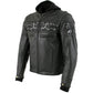 Milwaukee Leather Men's Futile CE Armored Leather Motorcycle Jacket w/ Hoodie Liner, Reflective Skull - LKM17016